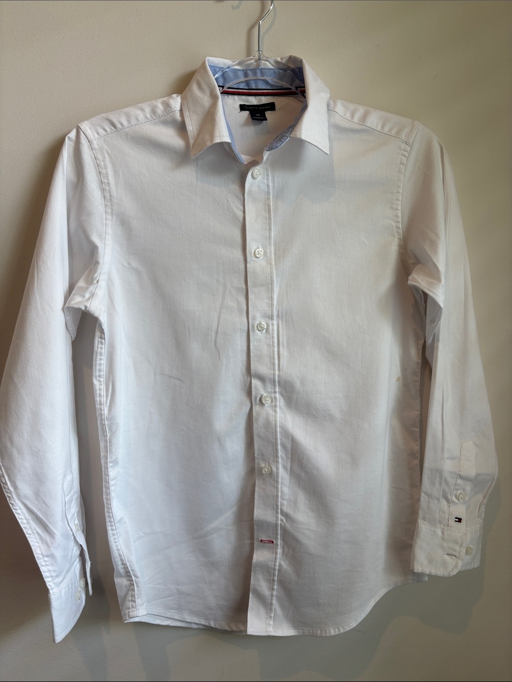 Boys White long-sleeve button-up dress shirt Tommy Hilfiger